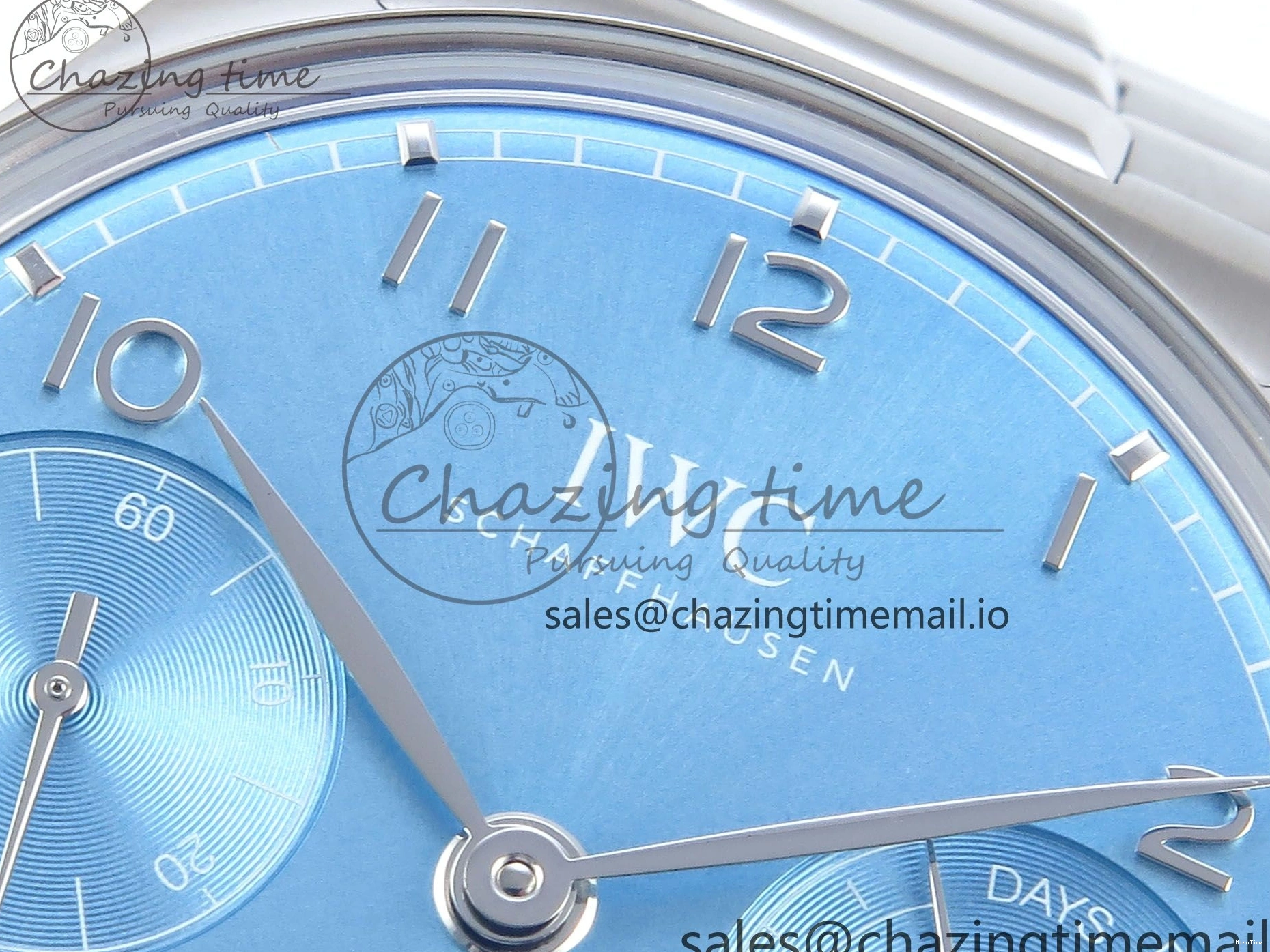 MIROTIME 0306 FashionForward Portugieser Auto IWC0562D APSF 1:1 Best Edition Light Blue Dial on SS Bracelet A 6994